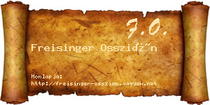 Freisinger Osszián névjegykártya
